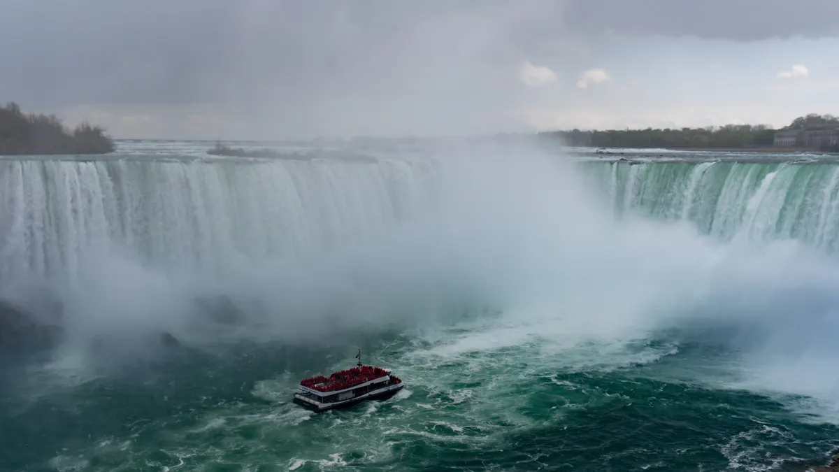A boat approaching the Niagara Falls, taken from the Canadian Side