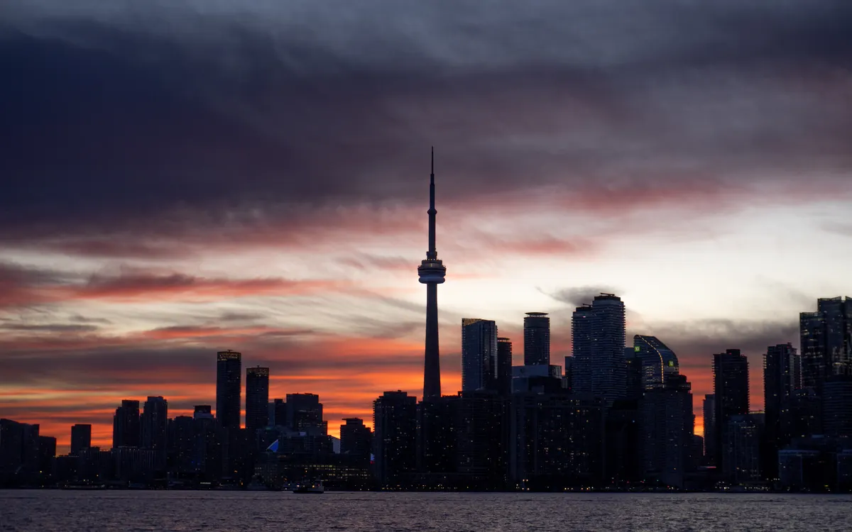 Toronto skyline at sunset